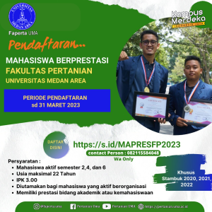 Pendaftaran Mahasiswa Berprestasi Fakultas Pertanian Universitas Medan ...